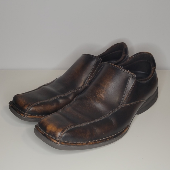 Skechers Other - Skechers Dark Brown Slip On Mens SZ 12 Leather Upper Balance Shoes